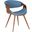 Butterfly Mid-Century Dining Chair In Walnut Finish and Blue Fabric