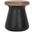 Button Indoor-Outdoor Modern Concrete Round 18.1 Inch Height Accent Table in Black