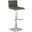 Cafe Adjustable Height Swivel Gray Faux Leather and Walnut Wood Bar Stool with Brushed Stainless Steel Base