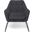 Caine Fabric Accent Chair with Black Powder Coated Sled Base In Charcoal Grey