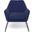 Caine Fabric Accent Chair with Black Powder Coated Sled Base In Navy Blue