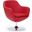 Caisson Faux Leather Swivel Accent Chair in Red and Polished Chrome