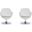 Caisson Faux Leather Swivel Accent Chair in White and Polished Chrome (Set of 2)