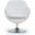 Caisson Faux Leather Swivel Accent Chair in White and Polished Chrome