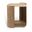 Calabria Marble and Oak Wood End Table In Beige and Brown