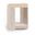 Calabria Marble and Oak Wood End Table In Beige and Cream