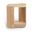 Calabria Marble and Oak Wood End Table In Beige and Natural