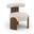 Calder Linen Textured Fabric Upholstered Accent Chair In Beige