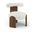 Calder Linen Textured Fabric Upholstered Accent Chair In Cream