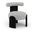 Calder Linen Textured Fabric Upholstered Accent Chair In Grey
