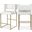 Caleb Vegan Leather Counter Stool Set of 2 In White/Brushed Gold