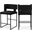 Caleb Velvet Counter Stool Set of 2 In Black/Matte Black