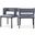Caleb Velvet Dining Chair Set of 2 In Grey/Matte Black