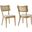 Caledonia Fabric Upholstered Wood Dining Chair Set of 2 In Gray and Beige