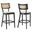 Caledonia Wood Bar Stool Set of 2 In Black and Beige