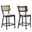 Caledonia Wood Counter Stool Set of 2 In Black and Beige