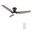 Calen 44 Inch 3-Blade Flush Mount Smart Ceiling Fan with LED Light and Remote In Black and Barnwood