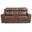 Calgary Power Reclining Console Loveseat with Power Headrest In Autumn Umber