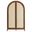 Calista 79 Inch Tall Wide Rattan Arched Storage Cabinet In Walnut