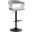 Calista Adjustable Bar Stool In Light Gray Fabric with Black Metal