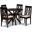 Callie Modern and Contemporary Sand Fabric Upholstered and Dark Brown Finished Wood 5-Piece Dining Set