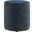 Callum 16 Inch Woven Heathered Fabric Upholstered Round Ottoman In Azure