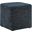Callum 17 Inch Woven Heathered Fabric Upholstered Square Ottoman In Azure
