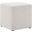 Callum 17 Inch Woven Heathered Fabric Upholstered Square Ottoman In Ivory