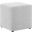 Callum 17 Inch Woven Heathered Fabric Upholstered Square Ottoman In Light Gray