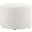 Callum 23 Inch Woven Heathered Fabric Upholstered Large Round Ottoman In Ivory