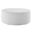 Callum 38 Inch Woven Heathered Fabric Upholstered Large Round Ottoman In Light Gray