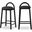 Calvin Vegan Leather Stool In Black and Black