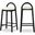 Calvin Vegan Leather Stool In Cream/Black