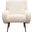 Cameron Accent Chair in Bone Boucle Textured Fabric with Black Leg