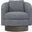 Camino Chenille Fabric Swivel Chair In Grey