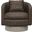 Camino Leather Swivel Chair In Brown