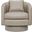 Camino Leather Swivel Chair In Grey