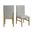 Canal Square Back Dining Side Chair with Fabric Set of 2 In Natural and Grey