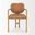 Carlisle Curved Back Dining Armchair with Leather Tripod Frame In Tan
