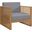 Carlsbad Teak Wood Outdoor Patio Armchair In Natural Gray