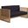Carlsbad Teak Wood Outdoor Patio Loveseat In Navy