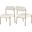 Carly Vegan Leather Seat and Boucle Fabric Back Dining Chair Set of 2 In Cream