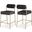 Carly Vegan Leather Seat/Boucle Fabric Back Counter Stool In Black