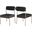 Carly Vegan Leather Seat / Boucle Fabric Back Dining Chair Set of 2 In Black