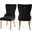 Carmen Velvet Dining Chairs Set of 2 In Black