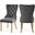 Carmen Velvet Dining Chairs Set of 2 In Grey