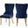 Carmen Velvet Dining Chairs Set of 2 In Navy
