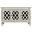 Carmenita Carlyle 3 Door Sideboard with Glass Inserts In Antique White