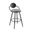 Carnation 26 Inch Swivel Counter Stool In Vintage Gray and Black