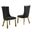 Carolina Upholstered Dining Chairs Set of 2 In Black Velvet and Gold Stainless Steel